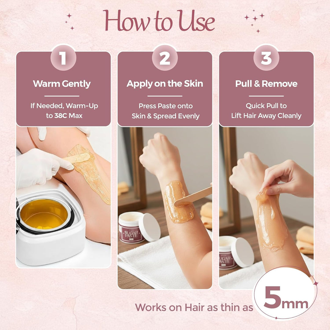 Starke Zuckerpaste - Haarentfernung Sugaring für glatte Haut - Hypoallergen & für empfindliche Haut