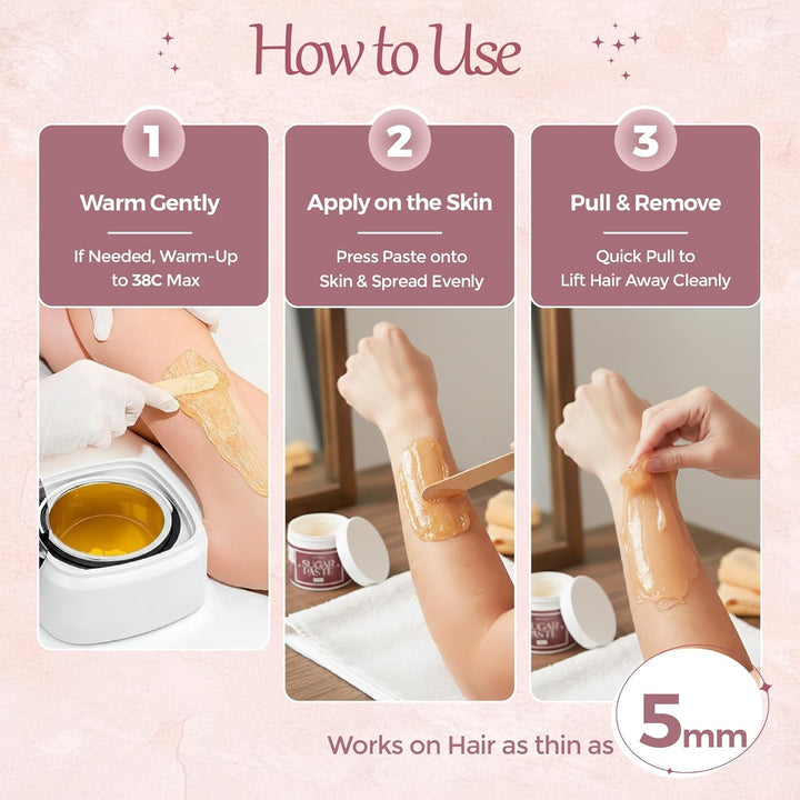 Starke Zuckerpaste - Haarentfernung Sugaring für glatte Haut - Hypoallergen & für empfindliche Haut