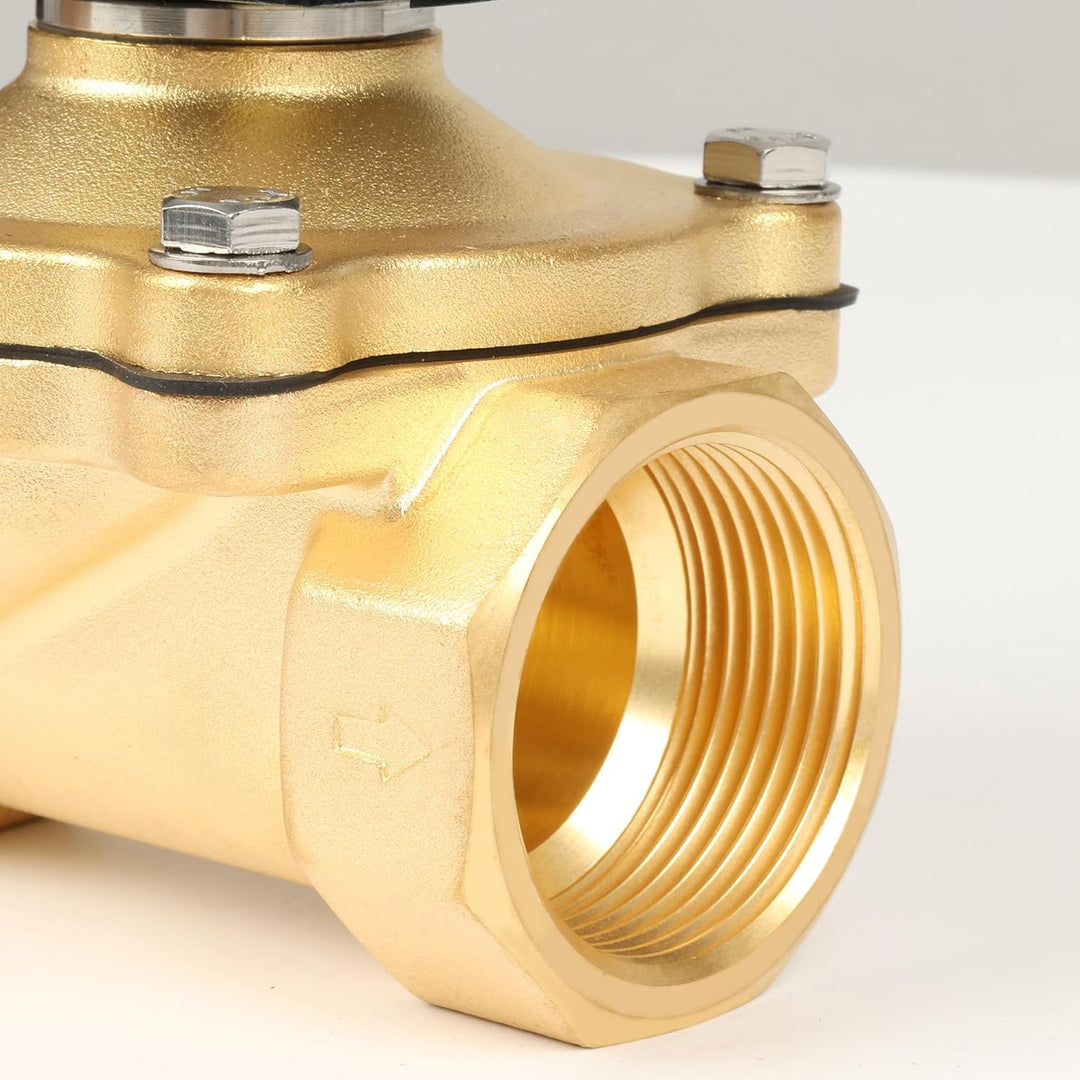 U.S. Solid Solenoid Valve Magnetventil Messing G 1 1/4" 230V AC stromlos geschlossen NC 0-10 bar, el