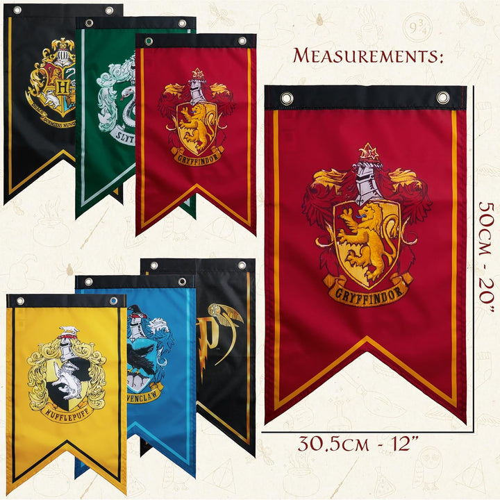 Harry Potter Party Deko Zimmer Hogwarts Wappen, 6er Set, Geburtstag Banner, Wand Dekoration mit Gryf