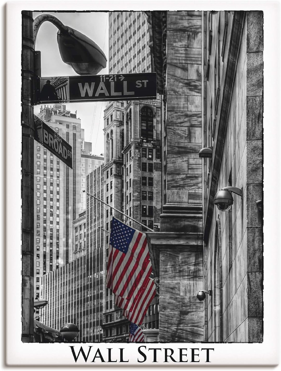 ARTland Leinwandbilder Wandbild Bild auf Leinwand 45x60 cm Wanddeko New York City Wall Street Börse