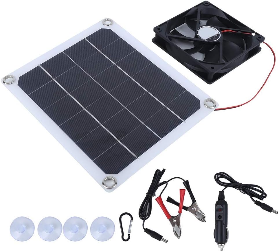 Solarbetriebenes Dachventilatorsystem, Leistungsstarker Ventilator und 10W-Solarpanel-Set für Gewäch