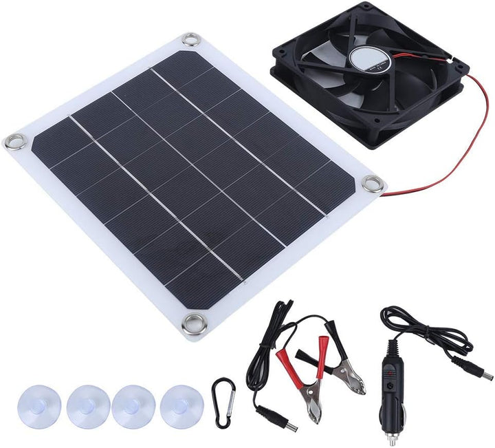 Solarbetriebenes Dachventilatorsystem, Leistungsstarker Ventilator und 10W-Solarpanel-Set für Gewäch