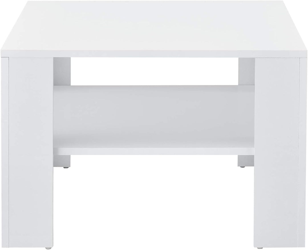 [en.casa] Couchtisch 60x60x40cm mit Ablage Tisch Beistelltisch Wohnzimmertisch Sofatisch Weiss