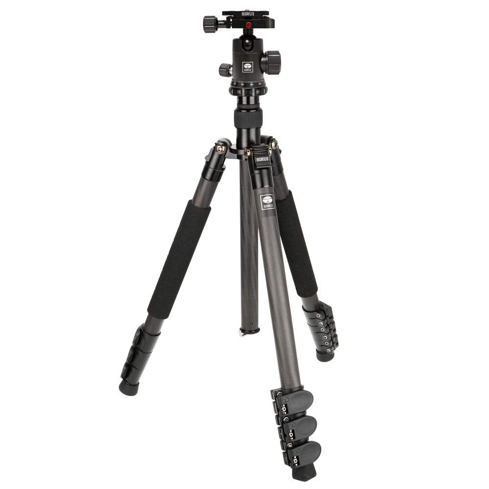 SIRUI AM-1204E+G-10K Carbon Dreibeinstativ mit Kugelkopf (Höhe: 147,8cm, Max. Traglast: 8kg) Carbon