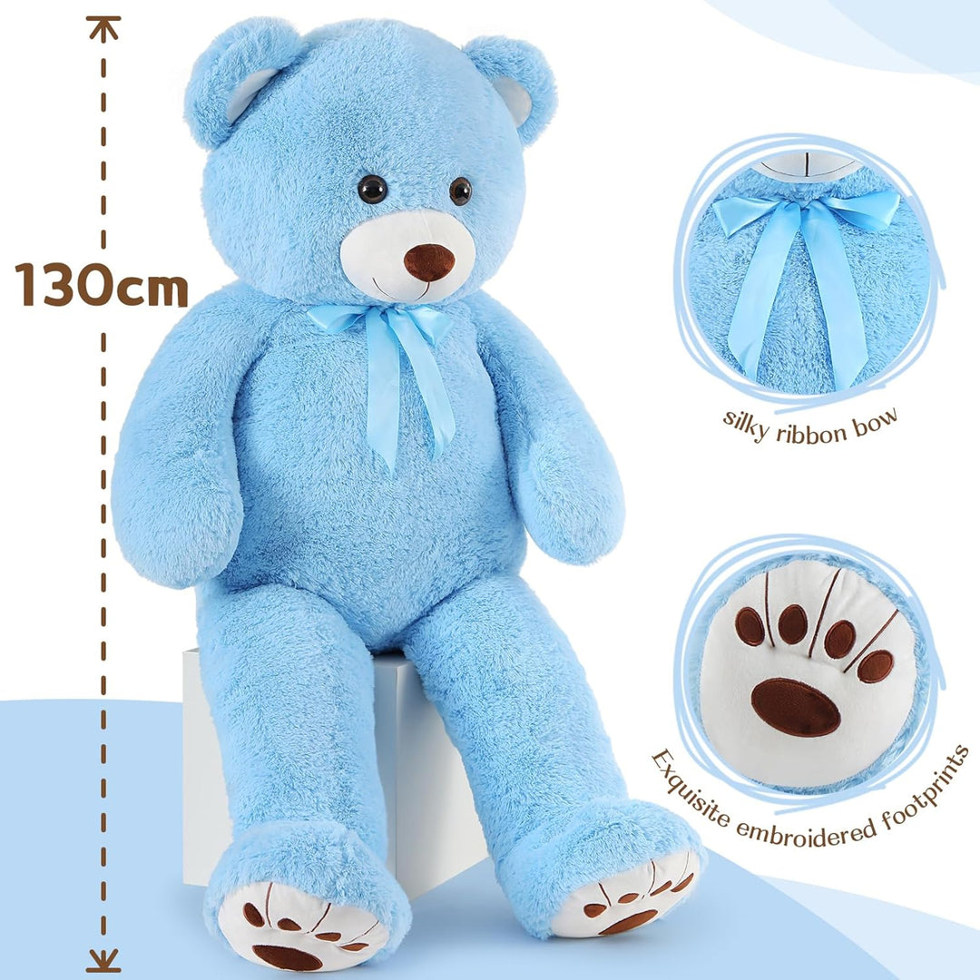 MorisMos 130cm Riesen Teddy Teddybär, 1.3m Teddy bär gross XXL Kuscheltier Stofftier Plüschbär Freun