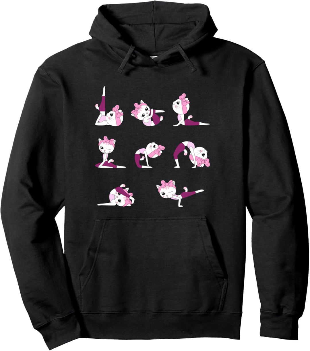 Katze Yoga Lustige Katzen in Yoga Posen Sport Pullover Hoodie