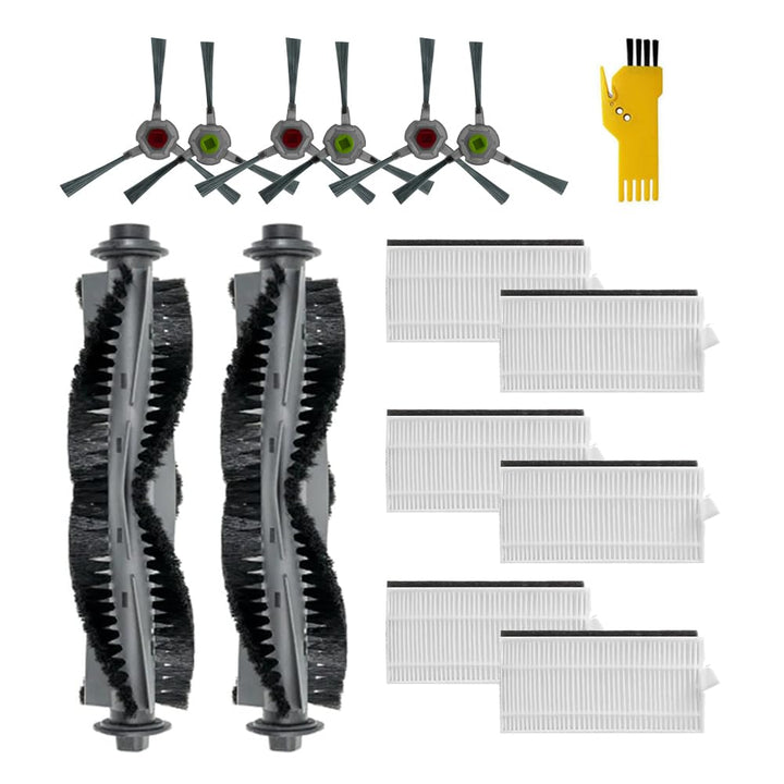 Ersatz-Zubehör-Kit für AIRROBO P20 Roboter-Staubsauger 14 Packungen 2 Hauptbürsten, 6 Filter, 6 Seit