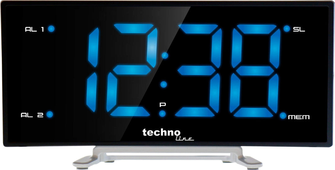 Technoline WT 460 grosses Display, curved Quarz-Wecker, blau, 171 x 87 x 40 mm, Blau
