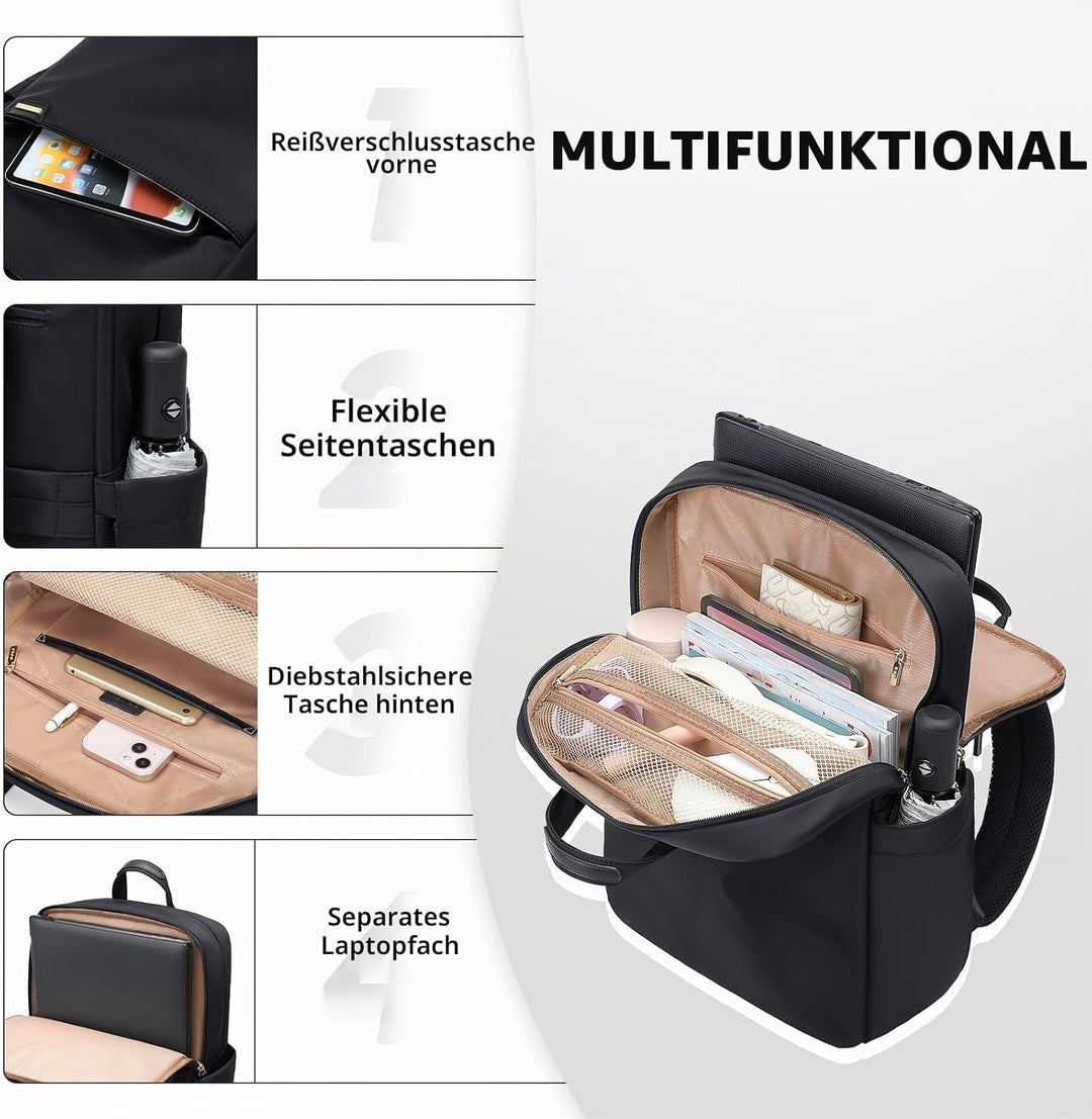 Laptop Rucksack Herren 16 Zoll Business Reiserucksack Handgepäck Rucksack Damen Bussiness Rucksack w