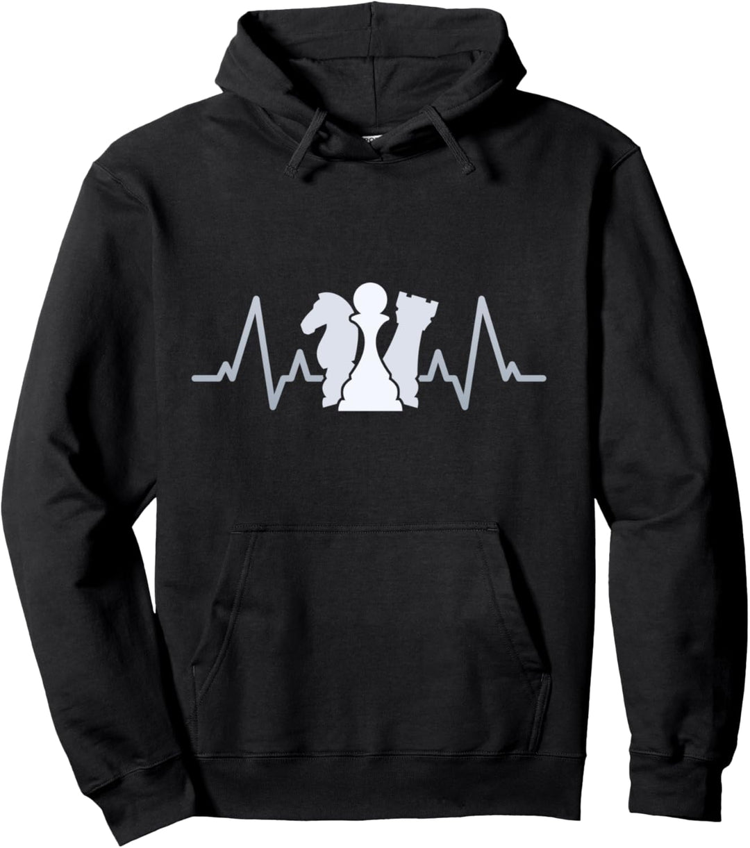 Chess Heartbeat Shirt Gift Board Game Shirts For Men Women Pullover Hoodie