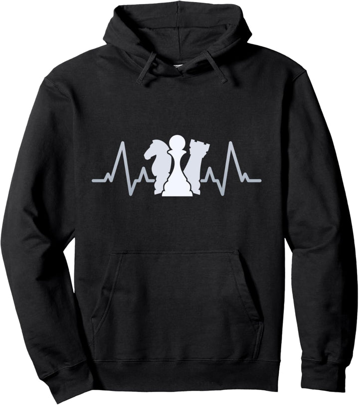 Chess Heartbeat Shirt Gift Board Game Shirts For Men Women Pullover Hoodie