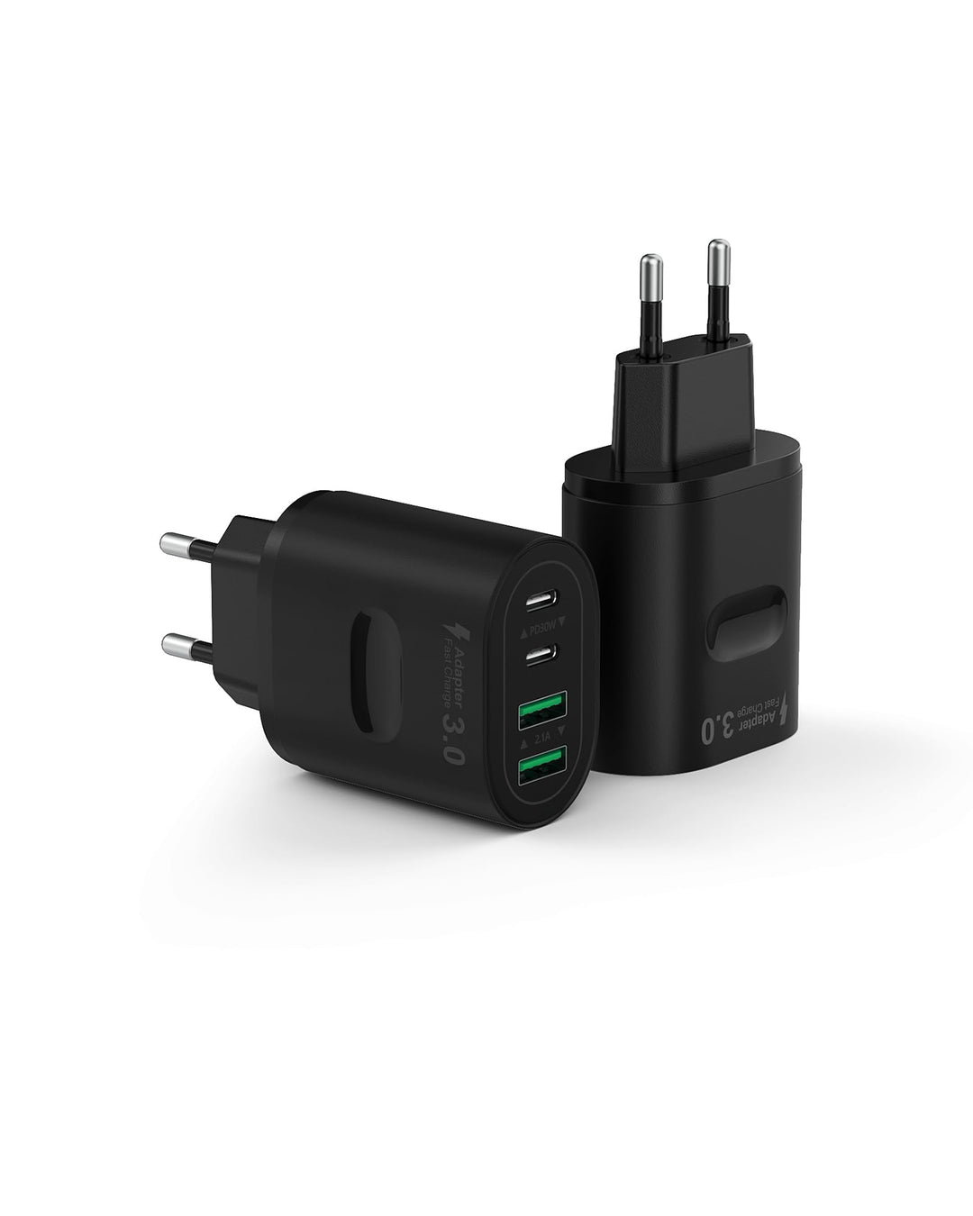 2-Pack USB C Stecker, 4-Ports USB Ladegerät Mehrfach Netzteil Mehrfachstecker 60W Power Adapter PD 3