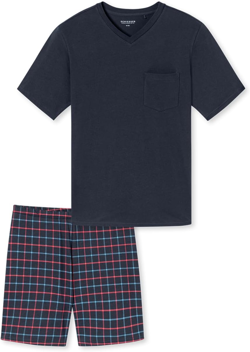 Schiesser - Herren - Comfort Essentials - Schlafanzug 50 Navy_181153, 50 Navy_181153