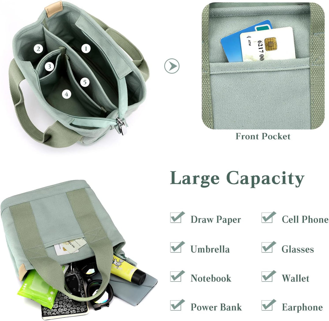 CORIOS Damen Handtasche Canvas Tragetasche Casual Henkeltasche Tote Beutel Multifunktionale Henkelta