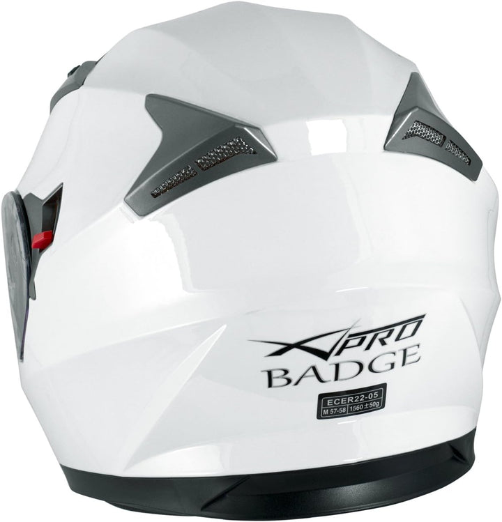 Integralhelm Motorradhelm Rollerhelm Anti-Kratz-Visier Touring Sport 57-58 cm ( M) Weiss, 57-58 cm (