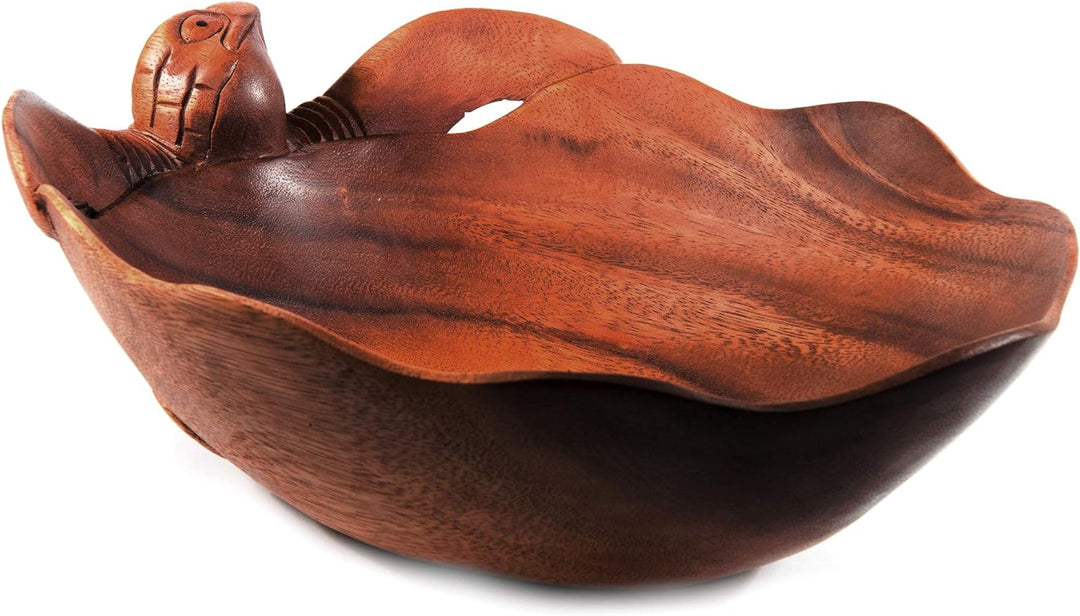Windalf Handarbeit Grosse Obstschale Ella l30 cm Glücks Schildkröte Dekoschale Holz