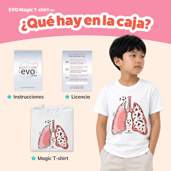 AR+ Body Planet - Magic t-Shirt EVO Anatomie Augmented Reality (XL) XL Weiss, XL Weiss