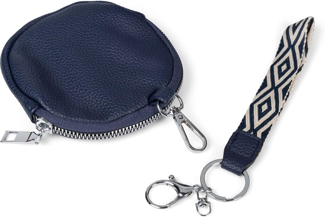 styleBREAKER Damen Halbmond Crossbody Schultertaschen Set 3-Teilig, Schultergurt mit Muster, Schlüss