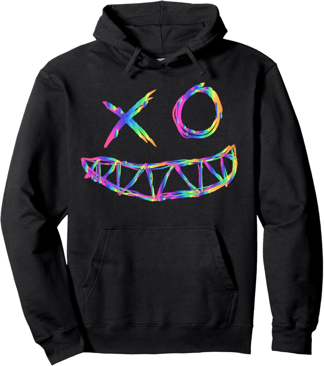 Rainbow Rave Face Festival Tekk T Shirt Men & Woman Pullover Hoodie