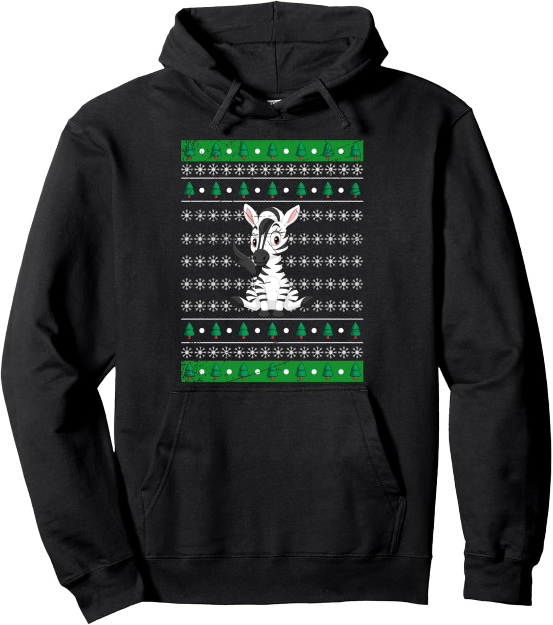 Weihnachten Geschenk Afrika Tier Ugly Christmas Zebra Pullover Hoodie