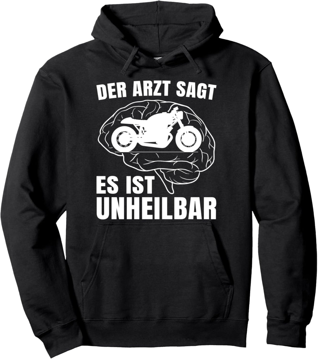 Motorrad Im Kopf Geschenkidee für Biker und Motorsportler Pullover Hoodie