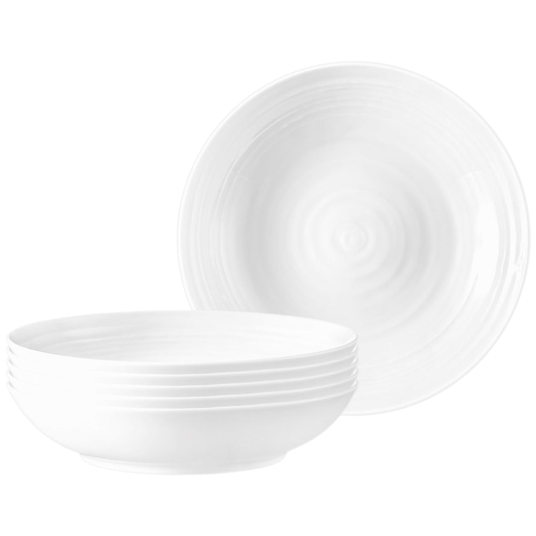 Seltmann Weiden Terra Suppenteller 6er Set, 21 cm, Tiefe Essteller mit spiralförmigem Relief, Spülma