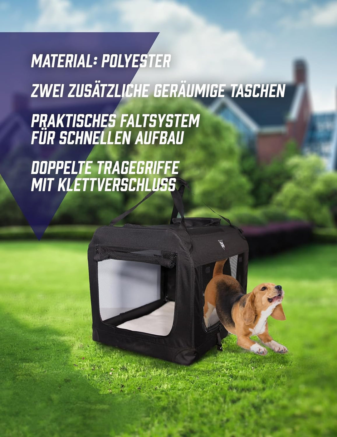 Palace Transporttasche für Hunde und Kleintiere - vielseitige Öffnungen, doppelte Tragegriffe, optim