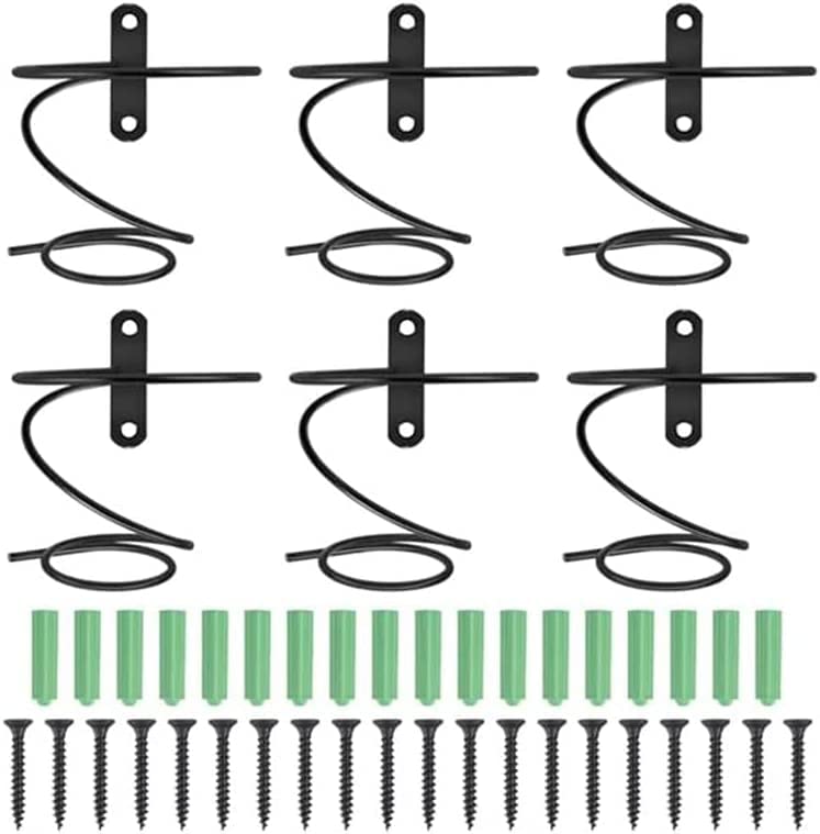 Packung mit 6 An der Wand Montierten Regalen - Rot Flaschen Display Halter mit Schrauben, Metall Org