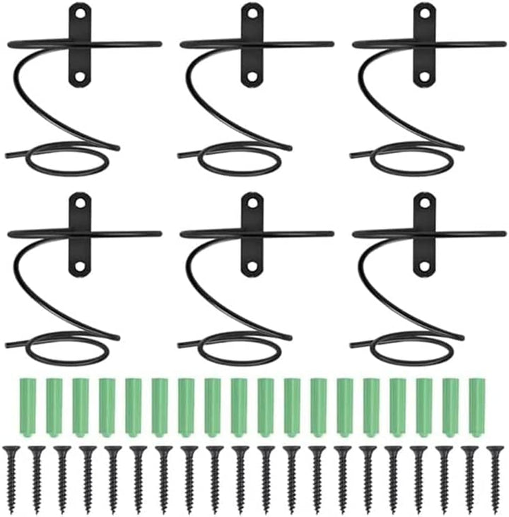 Packung mit 6 An der Wand Montierten Regalen - Rot Flaschen Display Halter mit Schrauben, Metall Org