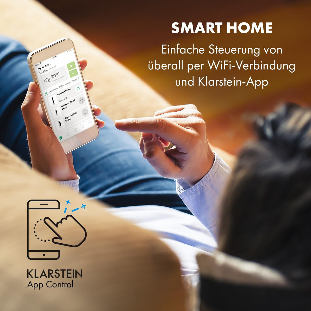Klarstein Ventilator, Standventilator, Leistung: 45 Watt, Digitales Display, mit Fernbedienung, 24-S