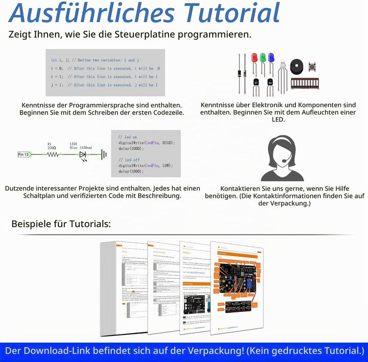 Freenove Projects Kit (No Control Board) (Compatible with Arduino IDE), 238-Page Detailed Tutorials,
