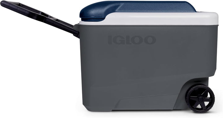 Igloo Maxcold 40 Roller Passiv-Kühlbox mit Rollen, 38 Liter, Blau, für Camping, Arbeit, Freizeit und