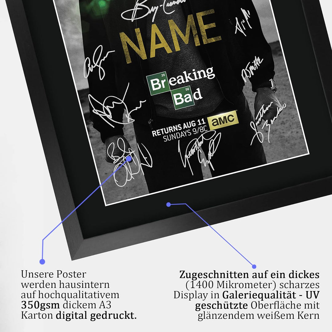 HWC Trading Breaking Bad A3 Gerahmte Signiert Gedruckt Autogramme Bild Druck-Fotoanzeige Geschenk Fü