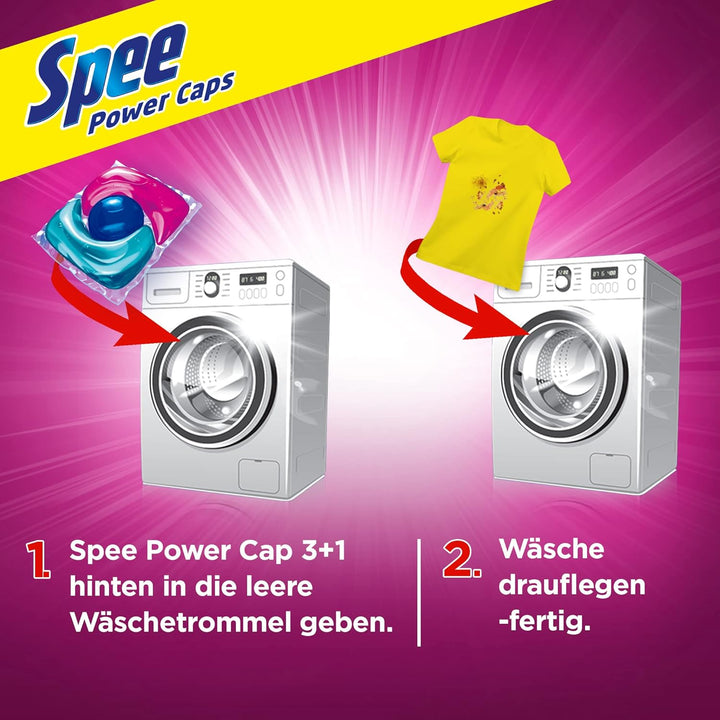 Spee Power Caps Color 3+1, Colorwaschmittel, 120 Waschladungen, Reinheit, Strahlkraft und hygienisch