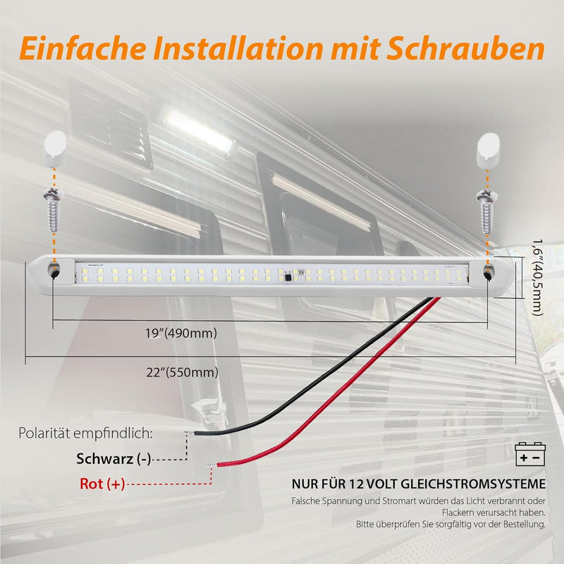 Dream lighting Vorzeltleuchte LED Wohnmobil Wohnwagen 12v Aussenwandleuchte IP66 Aluminium Weiss 55C