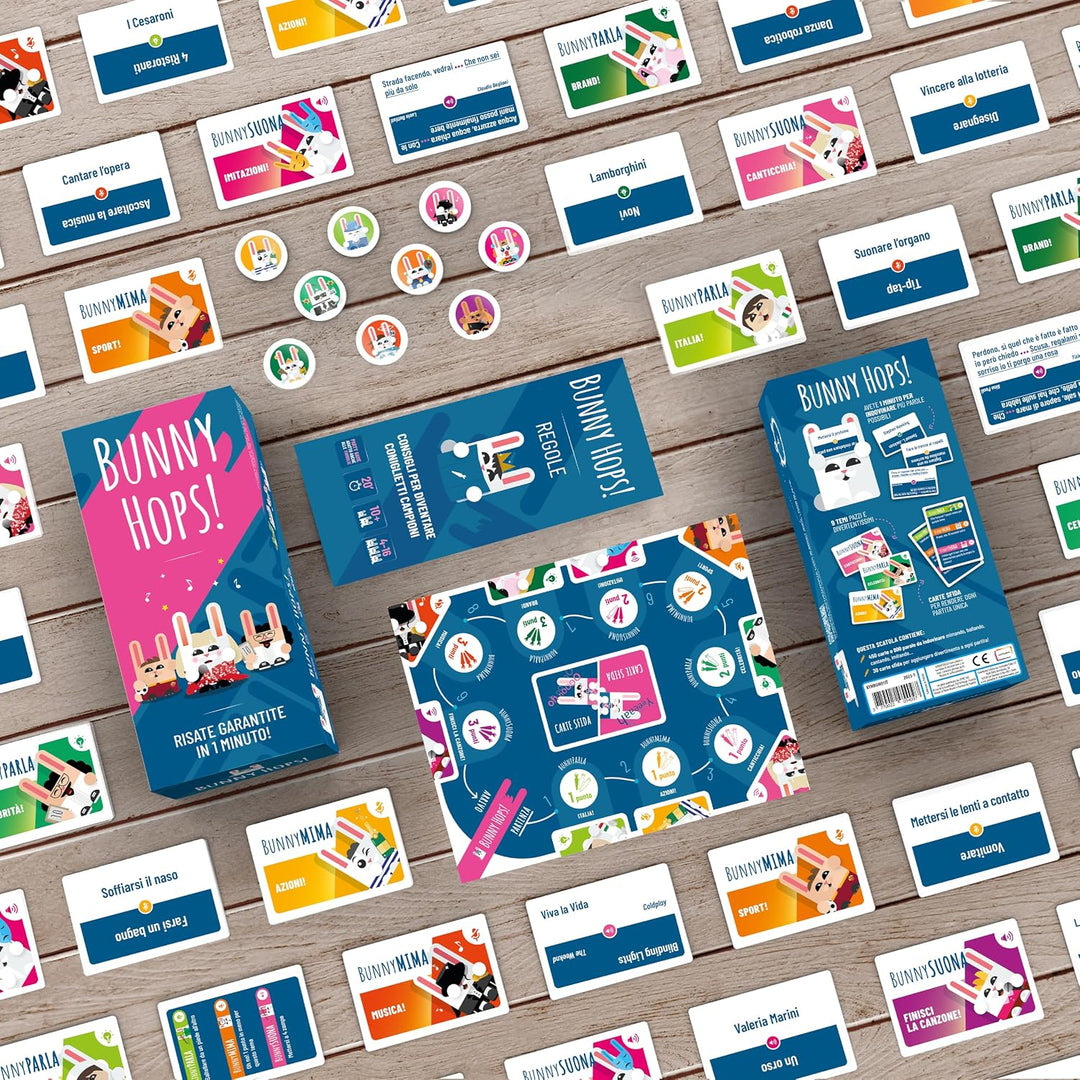 Asmodee Bunny Hops, Brettspiel, Partyspiel, 4-16 Spieler, ab 14 Jahren, italienische Ausgabe
