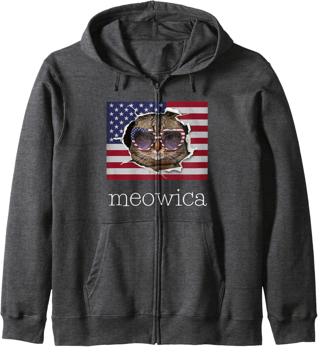 Meowica 4. Juli USA-Flagge Patriotisches amerikanisches Kapuzenjacke
