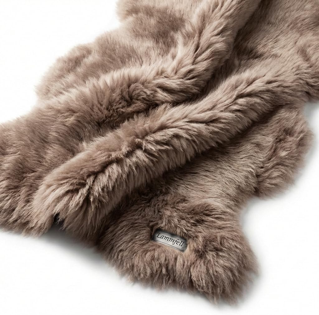 Premium Lammfell Schaffell von LANABEST. Echtes Fell mit ganz zarter Wolle. Kuschelfell, geruchsarm,
