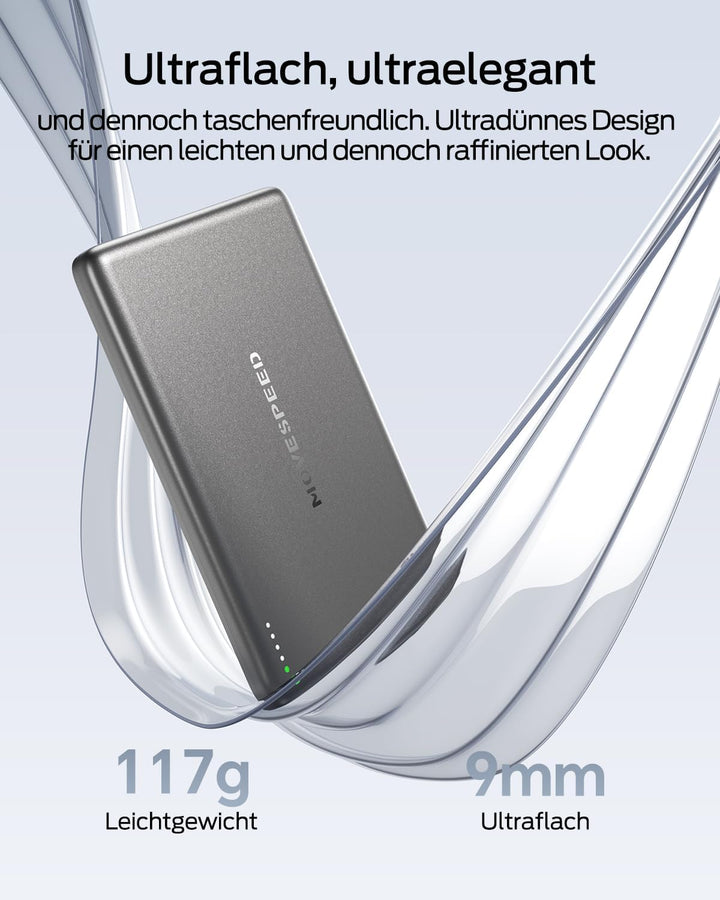 MOVE SPEED Magsafe Power Bank Magsafe Powerbank Slim 5000mAh Magnetische Power Bank USB C 18W Wirele