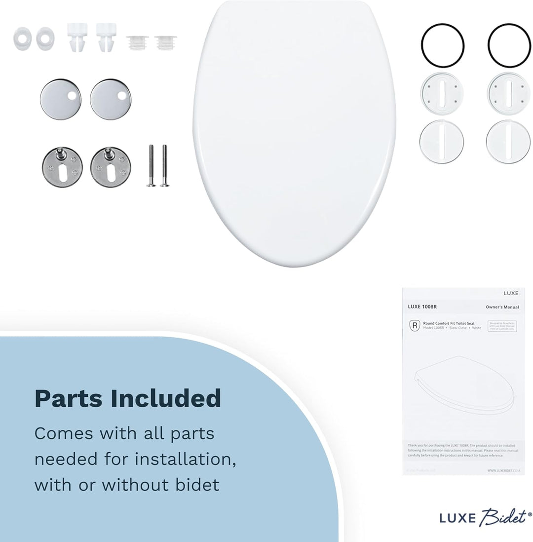 Luxe Bidet LUXE TS1008R Toilettensitz mit Absenkautomatik, Quick-Release-Scharnieren und rutschfeste