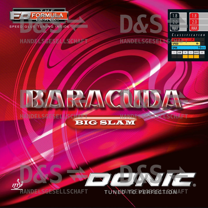 DONIC Belag Baracuda Bigslam Schwarz 2.0 mm, Schwarz 2.0 mm