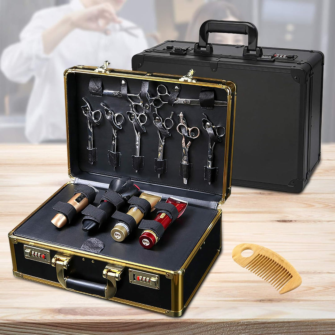 Tragbar Grosser Friseursalon Stylist Koffer, 40x28cm Werkzeug Organizer, Kosmetikkoffer Mit Passwort