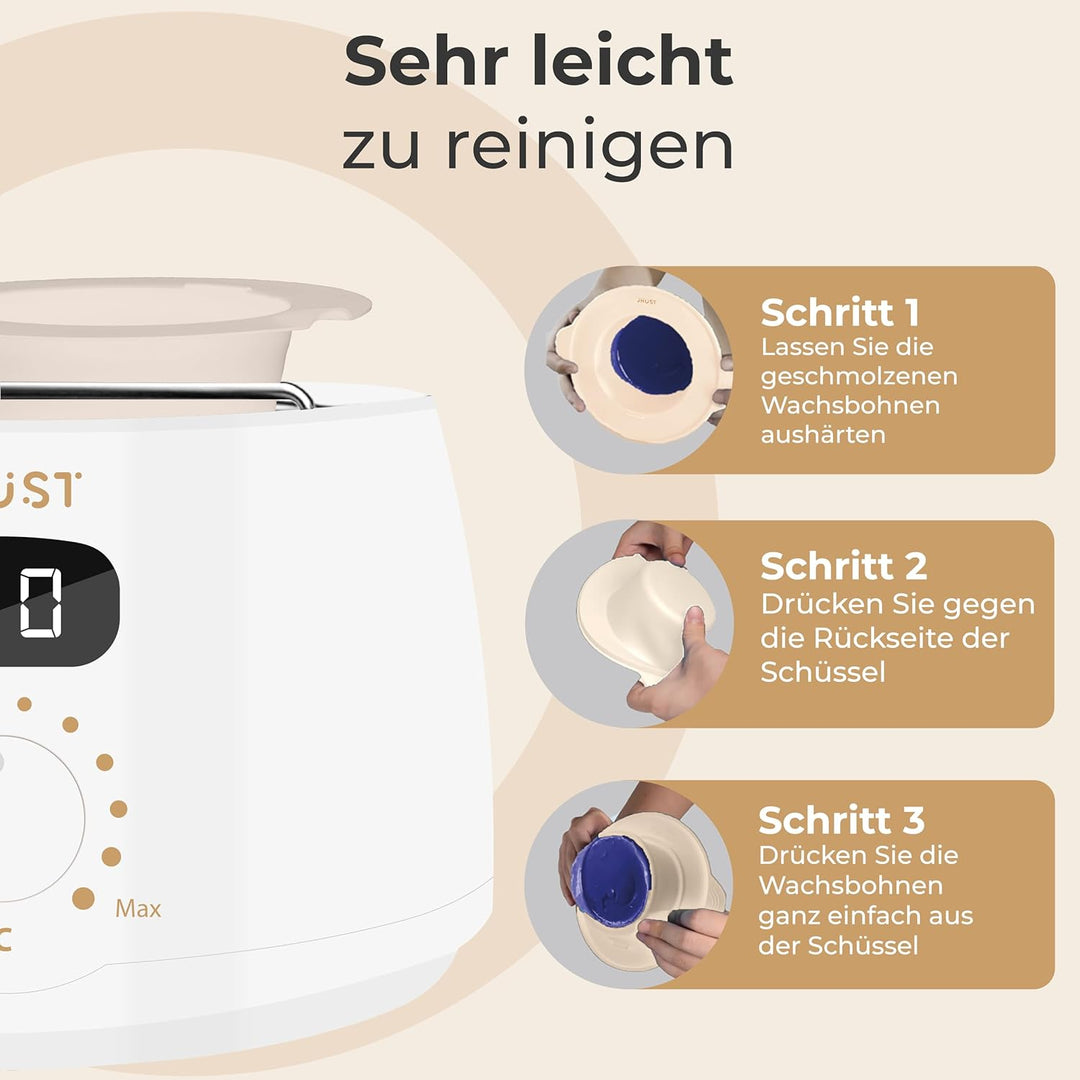 Wachswärmer-Set Grau mit 600 g Wachsperlen und umfangreichem Zubehör, inklusive After-Wax-Spray, Wac