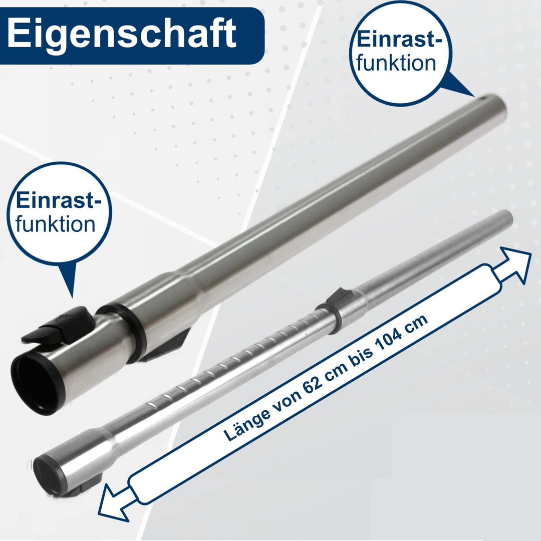 DeClean Staubsaugerrohr kompatibel mit Miele Staubsauger Complete C1, Classic C1 Rohr Complete C1 Ta