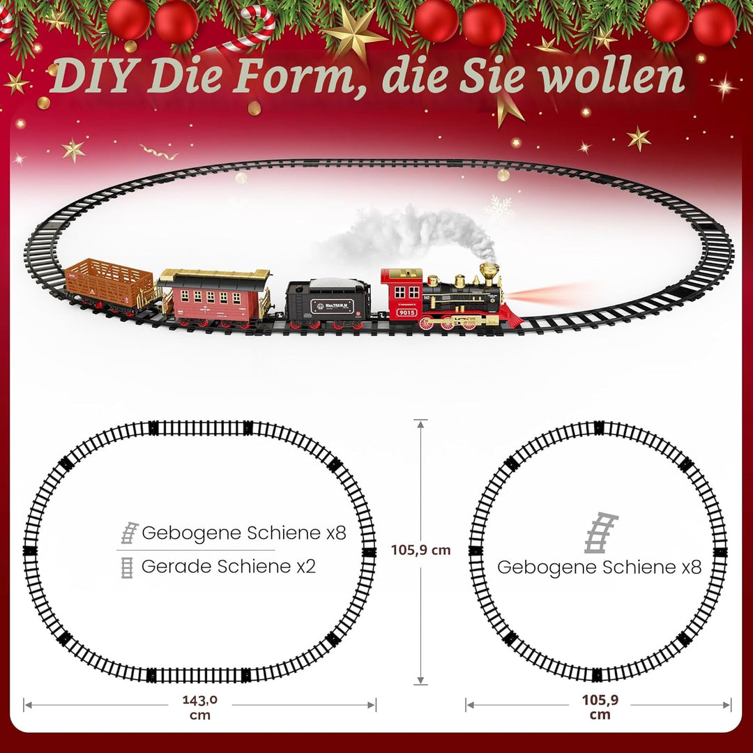 Hot Bee Zug Spielzeug Ferngesteuert, Eisenbahn Kinder Elektrisch, Weihnachtszug Elektrisch, Weihnach