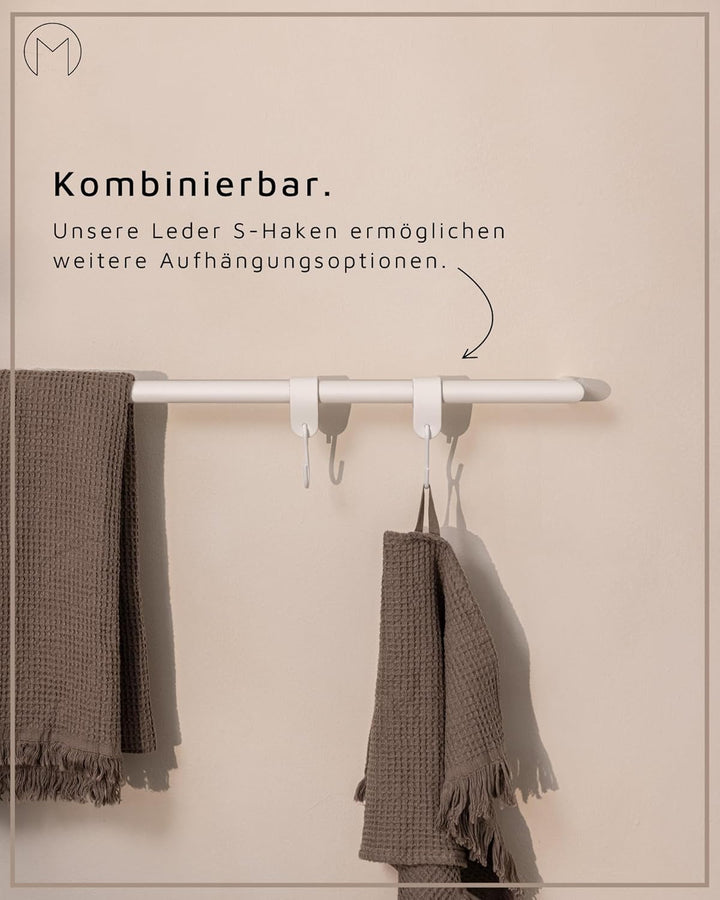 Metallbude Handtuchhalter VANA - Eckig/Weiss - Wandmontage - Pulverbeschichtetes Stahlrohr - Kratz-,
