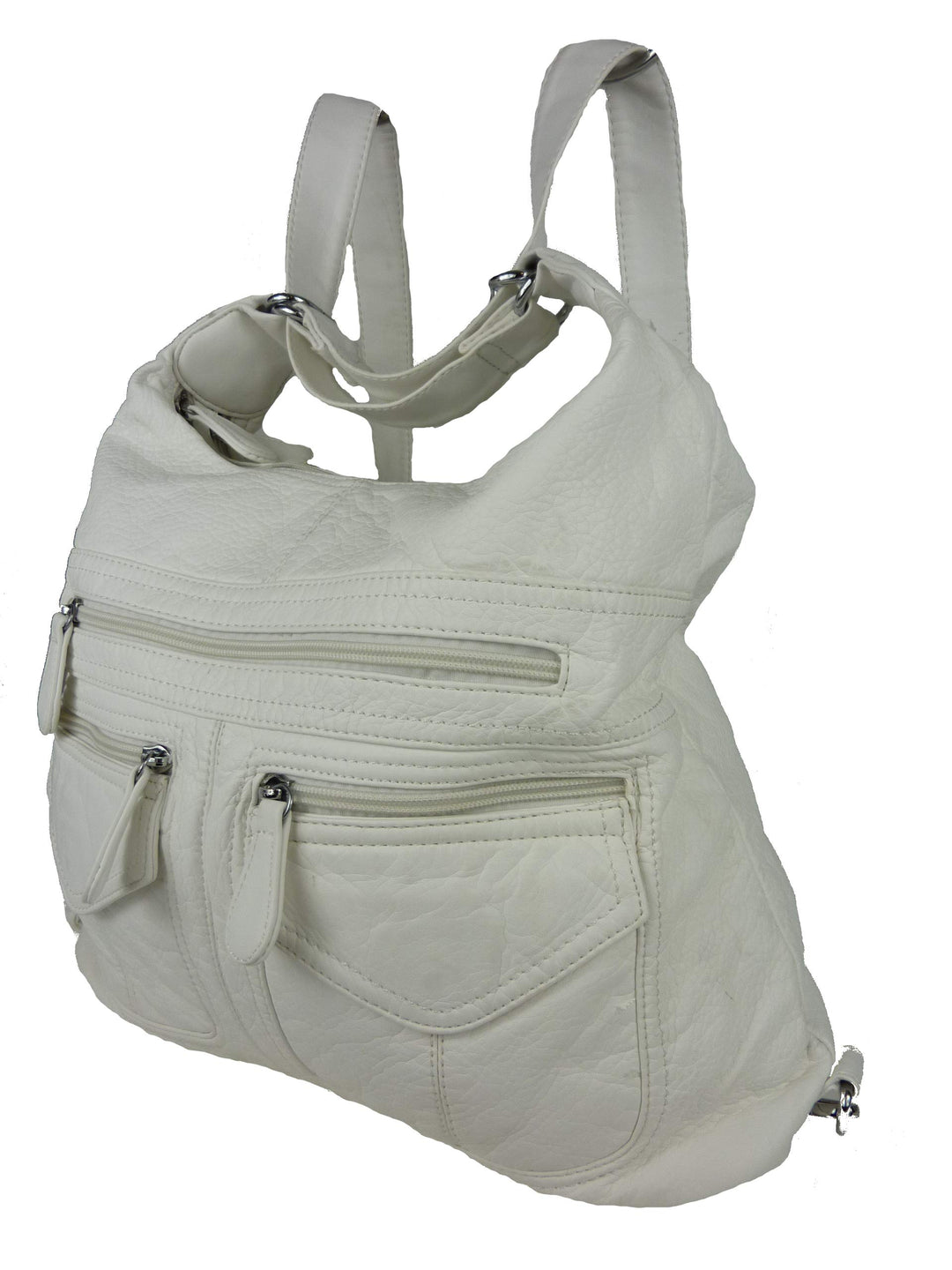 kennydoo Rucksacktasche I 2in1 Damen Rucksack und Handtasche in Einem I Schultertasche einfarbig uni