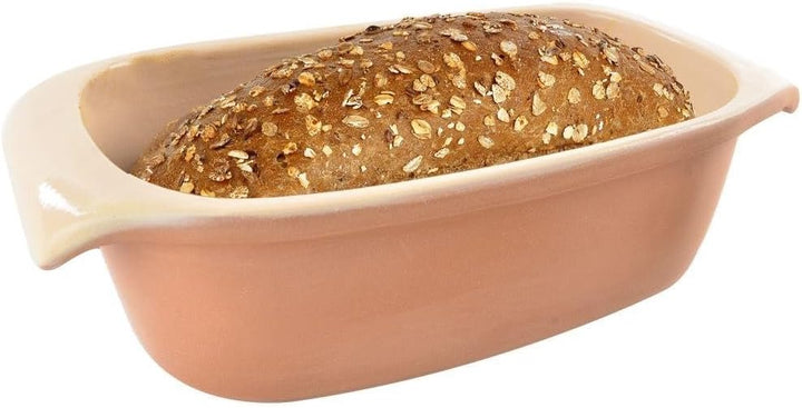 BROTBACKFORM Keramik Brot Backform Kuchenform Brötchenform Brotform 33 x 16 cm