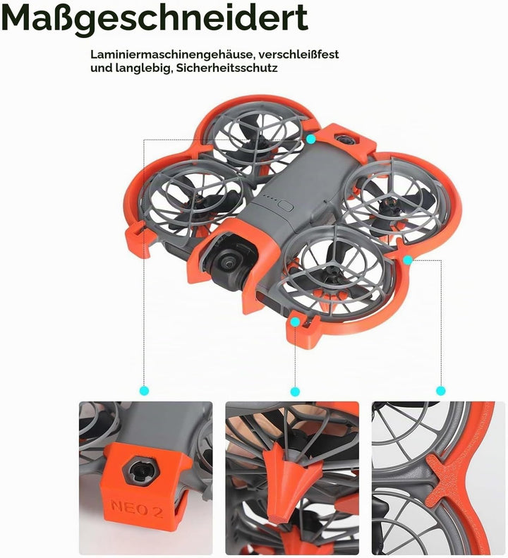 3-in-1 Anti-Kollisionsschutz-Set für DJI Neo 2 Zubehör, Propellerschutz + Landegestell + Gimbal-Stos